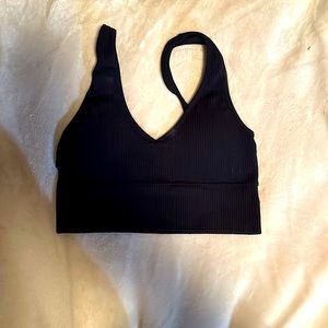 Black ribbed tank top